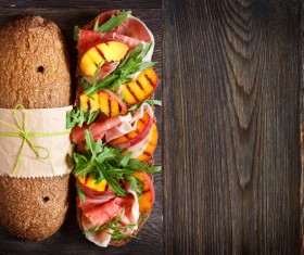 Bacon fruit sandwich Stock Photo 01