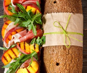 Bacon fruit sandwich Stock Photo 03