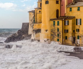 Beat waves on the shore Stock Photo 01