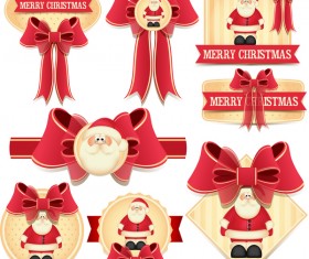 Beautiful bow with christmas labels vector