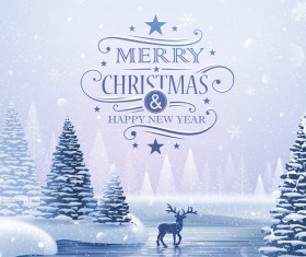 Beautiful christmas with new year winter cover vector