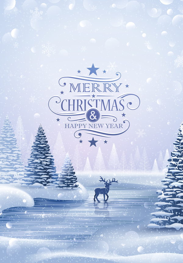 Beautiful christmas with new year winter cover vector