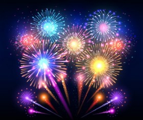 Beautiful colorful firework effect vector