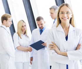 Beautiful comely female doctor Stock Photo