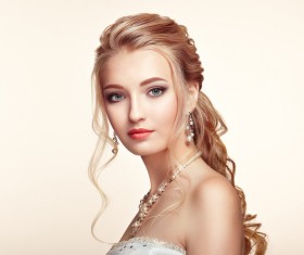 Beautiful girls with fashionable hairstyles and stylish make-up Stock Photo 03
