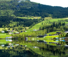 Beautiful green countryside scenery Stock Photo