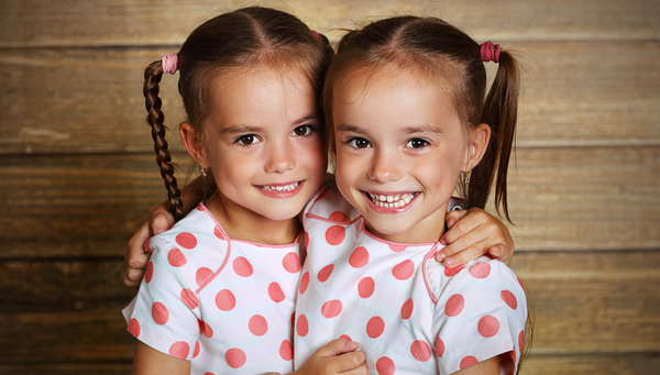 Beautiful twin sisters Stock Photo 01