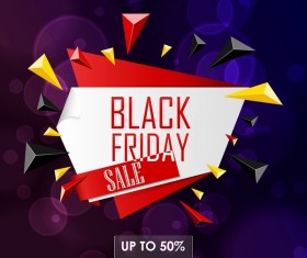Black friday big sale label with purple background vector