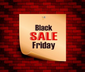 Black friday sale on brick wall background vector