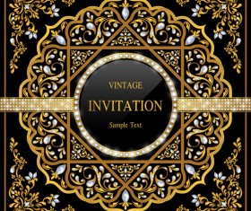 Black luxury invitation card vector