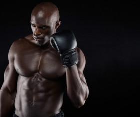 Black man boxer Stock Photo