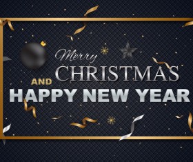 Black textured new year with chrismtas background vector