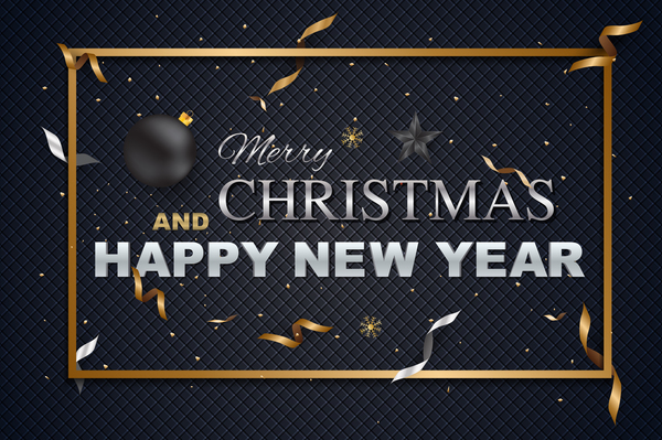 Black textured new year with chrismtas background vector