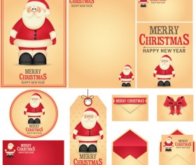 Blank christmas card with tag and postcard vector