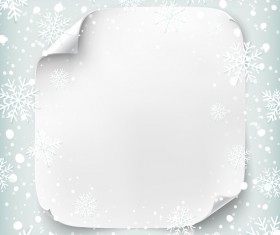 Blank paper with chrismtas snow background vector