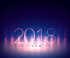 Blue 2018 new year background design vector