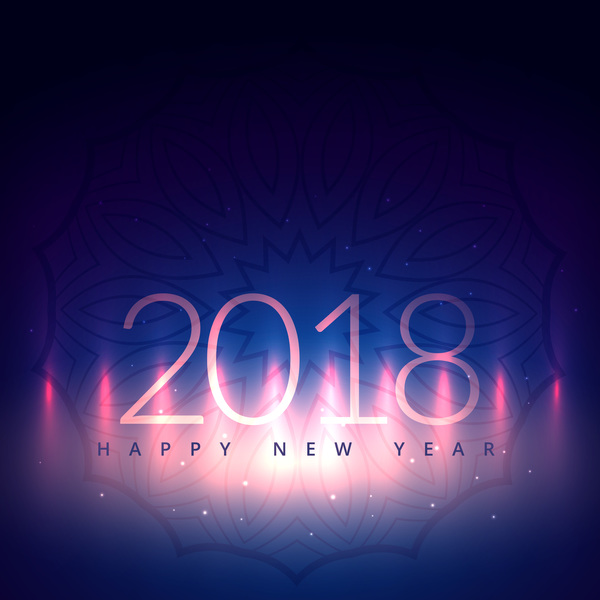 Blue 2018 new year background design vector