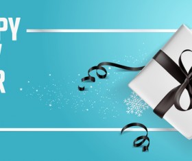 Blue 2018 new year background with gift vector 08