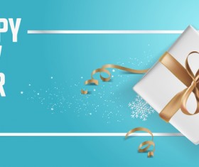 Blue 2018 new year background with gift vector 10