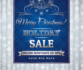 Blue christmas discount sale background vector 02