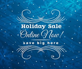 Blue christmas discount sale background vector 03