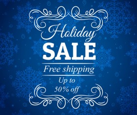 Blue christmas discount sale background vector 04