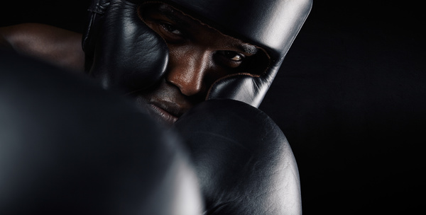 Boxers wearing protective gear Stock Photo 01