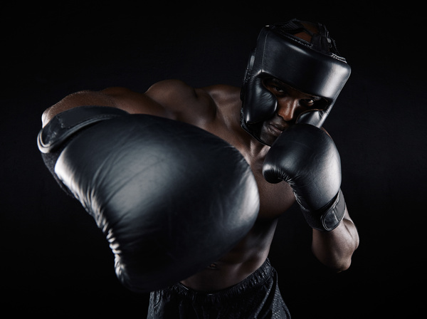 Boxers wearing protective gear Stock Photo 02