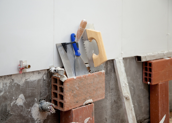 Bricklayer tools Stock Photo