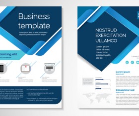Business brochure cover blue styles vector