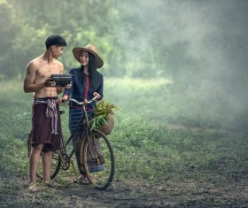 Cambodia Young Lovers Stock Photo