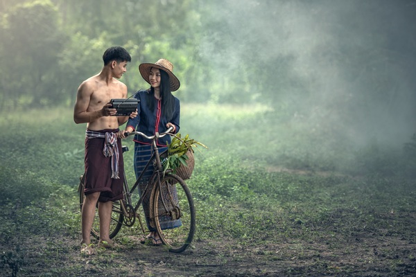 Cambodia Young Lovers Stock Photo