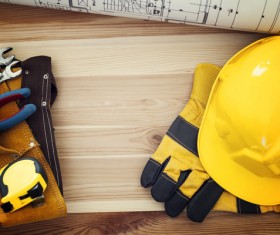 Carpentry tools on the table Stock Photo 02