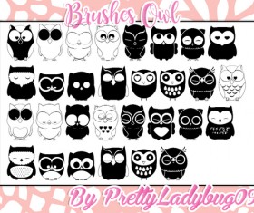Cartoon Owl Photoshop Brushes