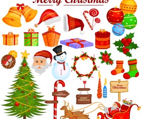 Cartoon christmas baubles illustration vector