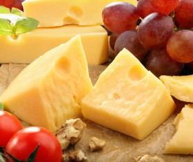 Cheddar Cheese with fruit Stock Photo