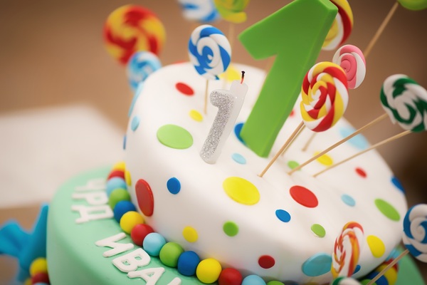 Child birthday cake Stock Photo