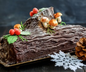 Chocolate Christmas dessert Stock Photo