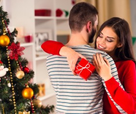 Christmas Hug lovers Stock Photo