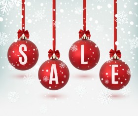 Christmas balls with big sale design vector