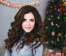 Christmas beauty girl Stock Photo 01