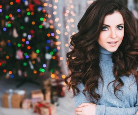 Christmas beauty girl Stock Photo 02
