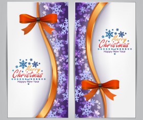 Christmas bows banners design vector 01