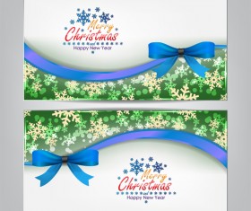 Christmas bows banners design vector 04