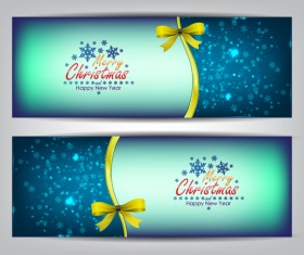 Christmas bows banners design vector 05