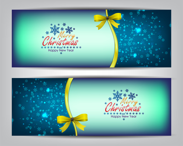 Christmas bows banners design vector 05