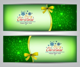 Christmas bows banners design vector 06