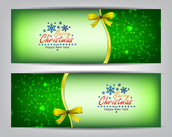 Christmas bows banners design vector 06 free download