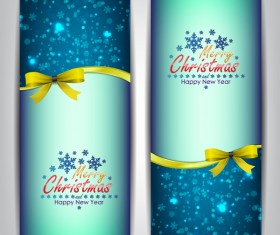 Christmas bows banners design vector 08