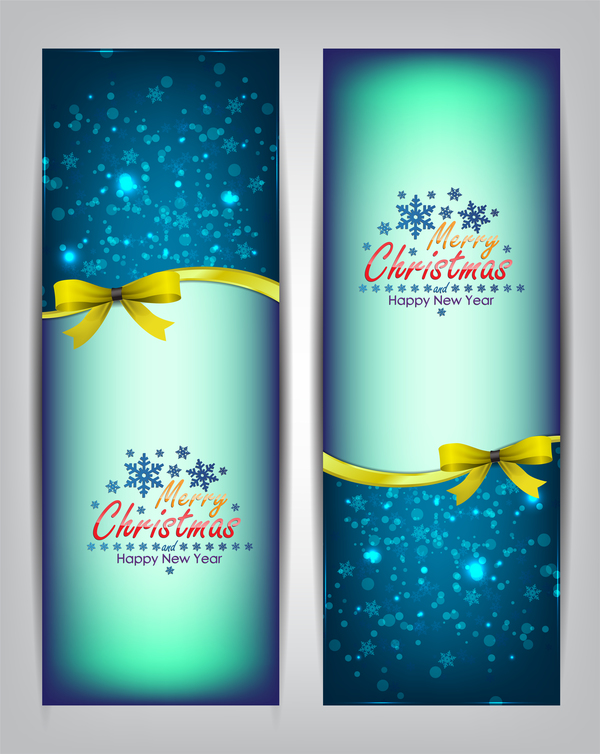 Christmas bows banners design vector 08